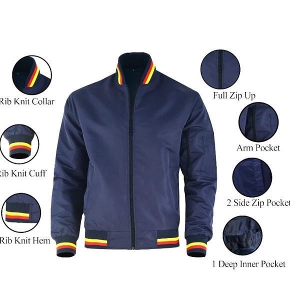 NWT Mens Lightweight Bomber Varsity Jacket - Picture 4 of 4